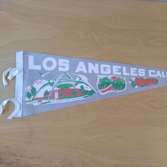 Vintage 60s Los Angeles California Pennant Flag - Picture 1 of 7